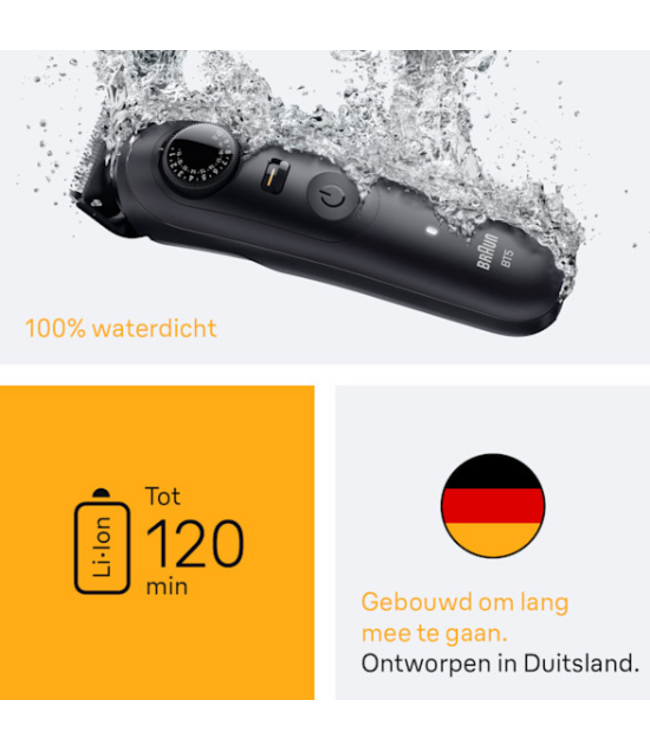 Braun Series 5 BT5520 Baardtrimmer - met 4 Stylingtools - Zwart