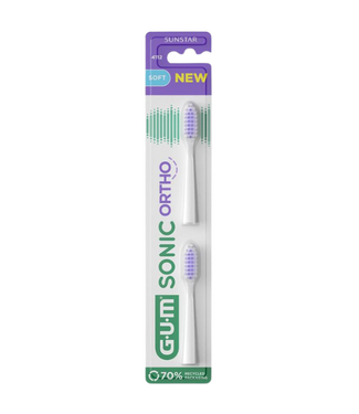 GUM GUM Sonic Ortho Wit Opzetborstels - 2 stuks