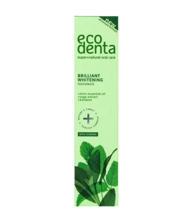 Ecodenta Brilliant Whitening Muntolie & Salie-extract Tandpasta - 100 ml