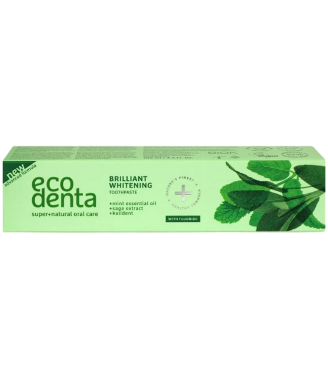 Ecodenta Brilliant Whitening Muntolie & Salie-extract Tandpasta - 100 ml