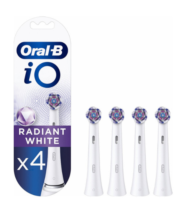Oral-B iO Radiant White opzetborstels - Wit - 4 stuks