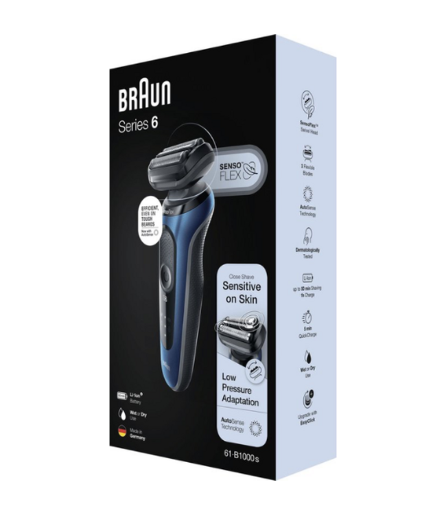 Braun Series 6 61-B1000S Scheerapparaat Wet & Dry - Blauw
