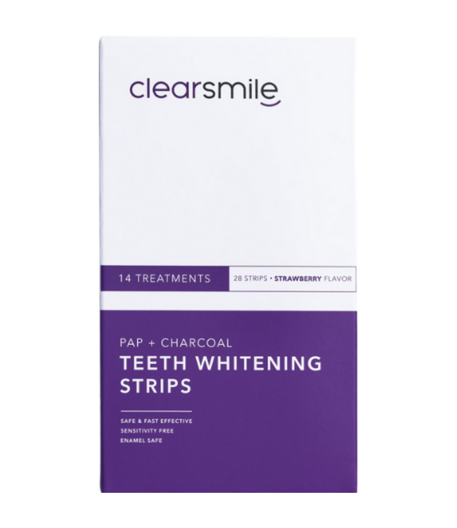 Clearsmile PAP+ Whitening Strips Charcoal - Strawberry - 28 stuks