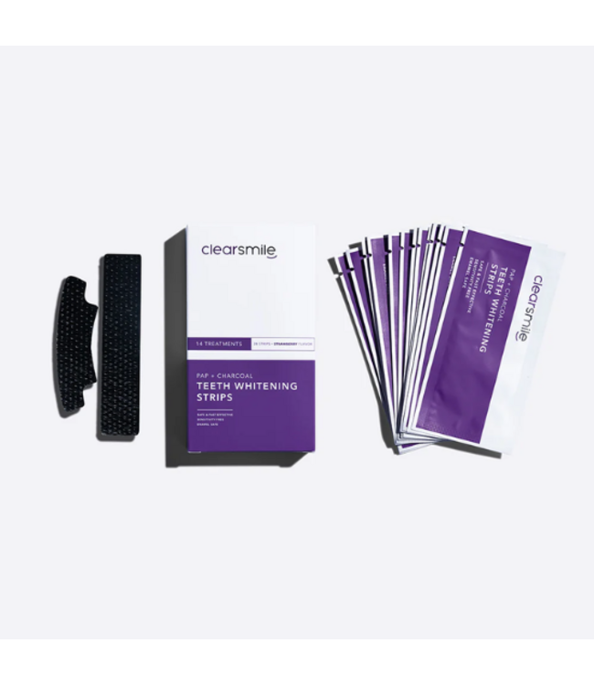 Clearsmile PAP+ Whitening Strips Charcoal - Strawberry - 28 stuks