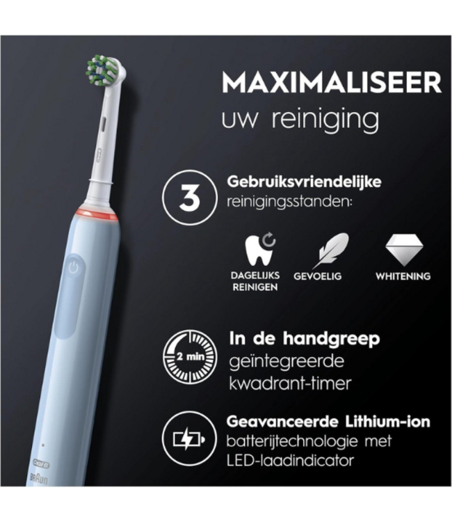 Oral-B PRO 3 3000 Blue Elektrische Tandenborstel