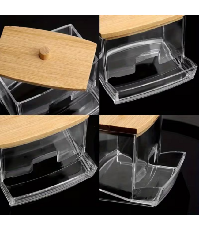 Wattenstaafjeshouder met Bamboe Deksel