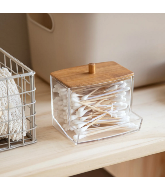 Wattenstaafjeshouder met Bamboe Deksel