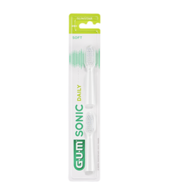 GUM ActiVital Sonic Daily Wit opzetborstels - 2 stuks