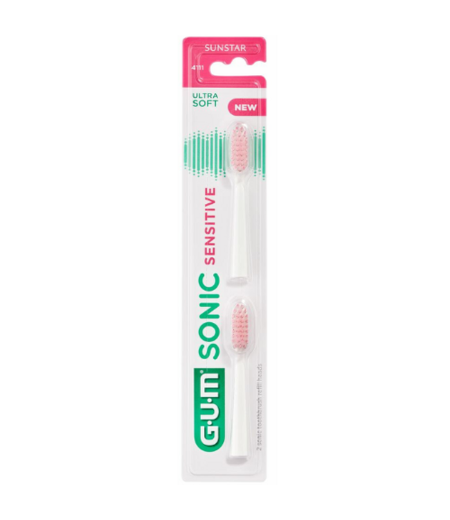 GUM Sonic Sensitive Wit Opzetborstels - 2 stuks