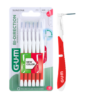 GUM GUM Bi-Direction Interdentale Ragers 0.8 mm rood - 6 stuks