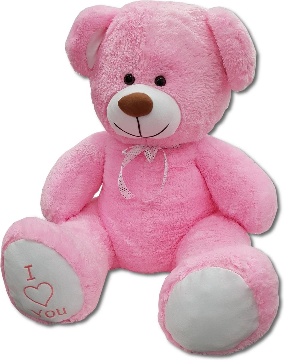 Grote roze teddybeer - i love you - 160cm