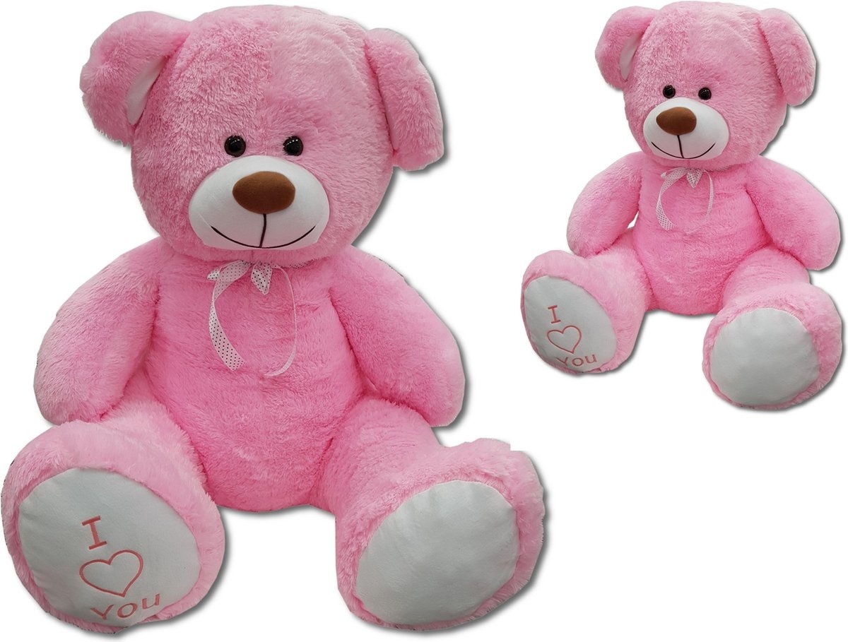 Grote roze teddybeer - i love you - 160cm