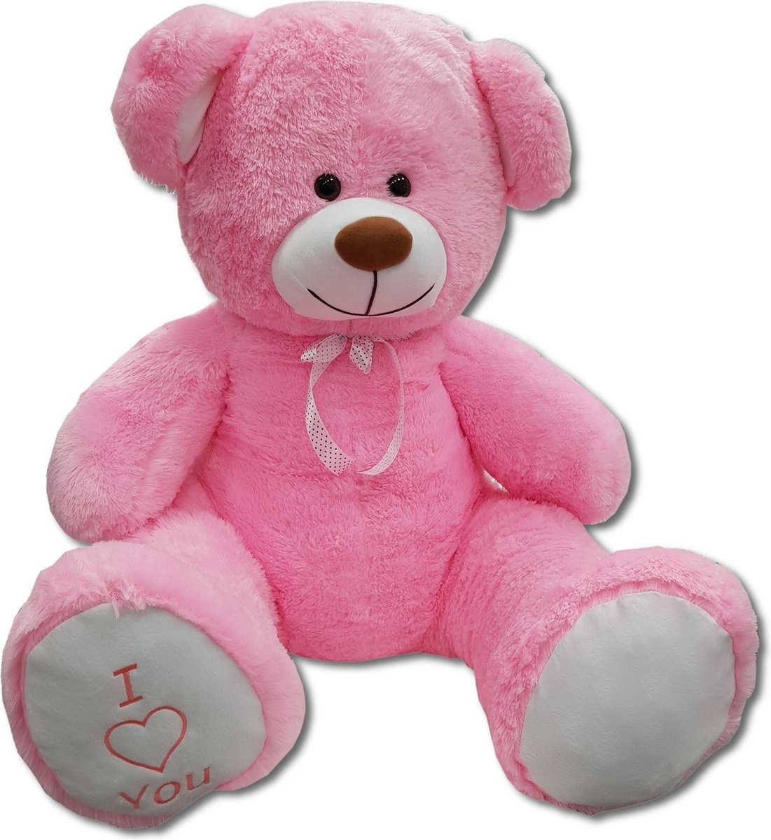 Grote roze teddybeer - i love you - 160cm