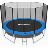 Trampoline 374 cm - net & ladder - max. 150 kg - blauw