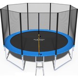 Trampoline 374 cm - net & ladder - blauw