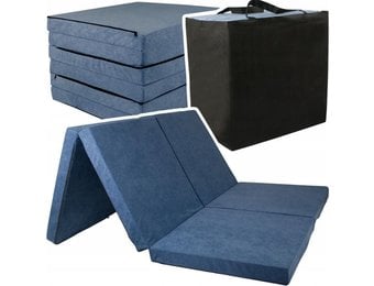 Opvouwbaar tweepersoons matras - navy - 195x120x7 cm