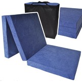 Logeermatras extra dik - navy blauw - opvouwbaar - 195x70x15 cm