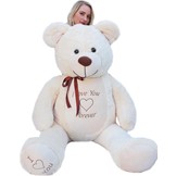 Grote knuffelbeer - i love you - crème - zacht