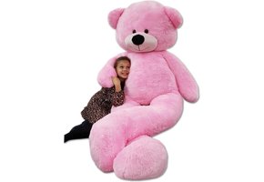 Grote knuffelbeer - 2,2 meter - roze - xxl