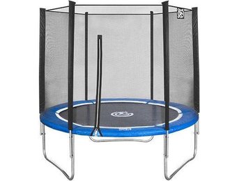 Blauwe trampoline met veiligheidsnet - 252 cm - tot 120 kg