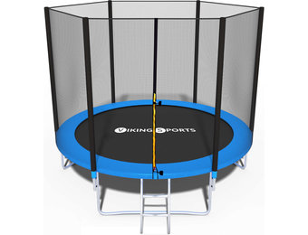 Blauwe trampoline 244 cm met veiligheidsnet - belastbaar tot 80 kg