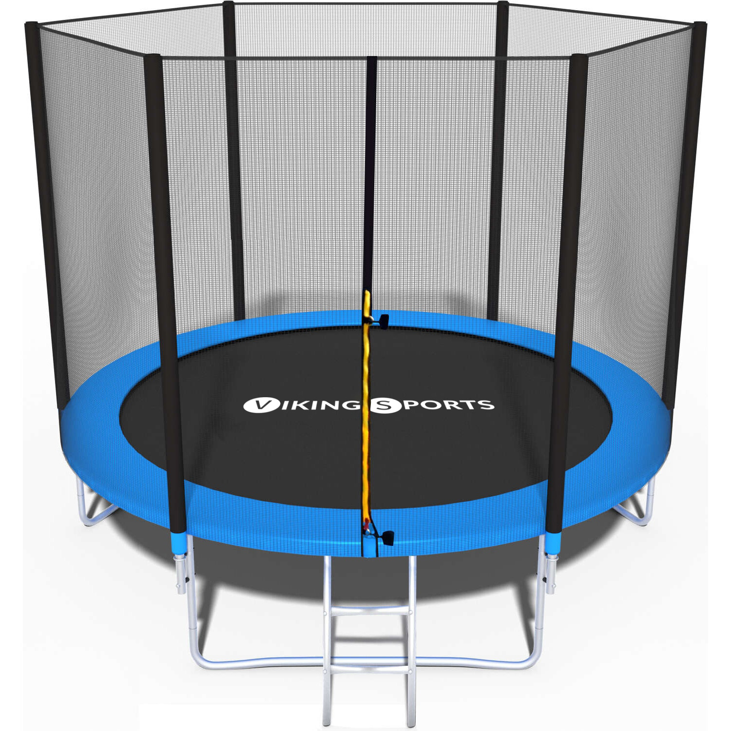 Blauwe trampoline 244 cm met veiligheidsnet - belastbaar tot 80 kg