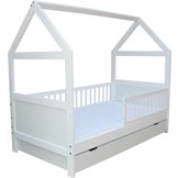 Peuterbed huisje - massief vurenhout - 140x70cm