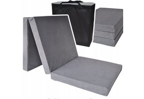 Opvouwbaar logeermatras grijs - 195x80x15 cm