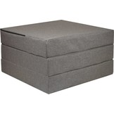 Opvouwbaar logeermatras grijs - 195x65x10 cm - campingmatras - reismatras