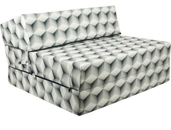 Opvouwbaar logeermatras - 3d kubus patroon - 90x200x15 cm - ideaal voor camping