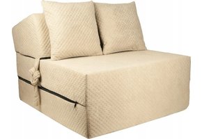 Luxe opvouwbaar logeermatras - beige - 200 x 70 x 15 cm - geschikt voor camping & reizen