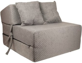 Opvouwbaar logeermatras met kussen - 70x200x15cm - grijs