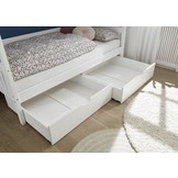 Huisbed kinderbed met 2 opberglades - 90x200cm - grenenhout - wit