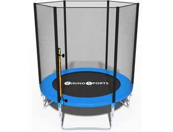 Blauwe trampoline - met veiligheidsnet - 183 cm