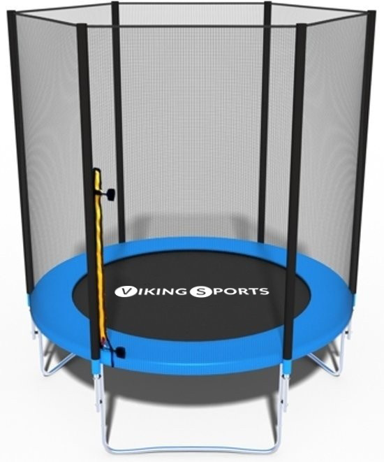 Blauwe trampoline - met veiligheidsnet - 183 cm