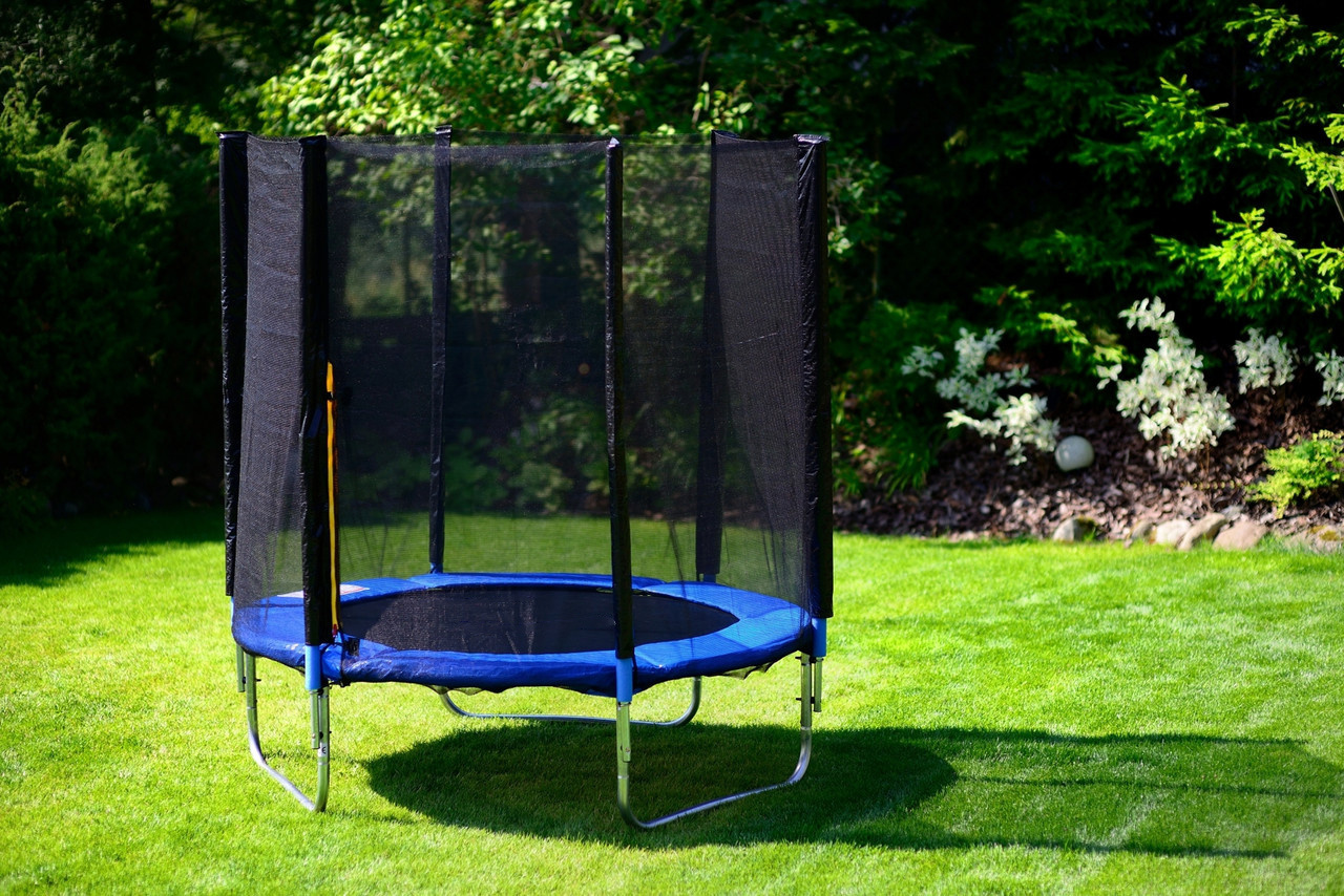 Blauwe trampoline - met veiligheidsnet - 183 cm