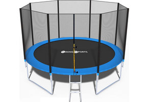 Blauwe trampoline met veiligheidsnet 366 cm - belastbaar tot 150 kg