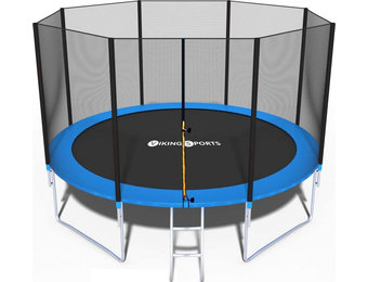 Blauwe trampoline met veiligheidsnet 366 cm - belastbaar tot 150 kg