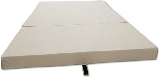 Opvouwbaar camping matras 80x200x10 cm - crème