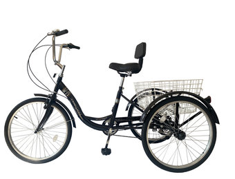 Driewieler fiets - 7 versnellingen - zwart