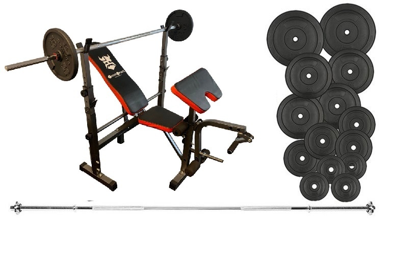 Halterbank set met gewichten