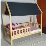 Huisbed 80x160 cm grenen kinderbed met lattenbodem