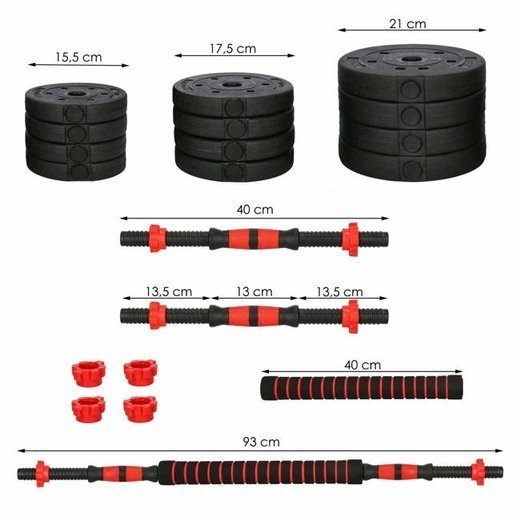 Halterset - dumbbells set - 20 kg - verstelbare gewichten