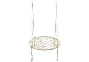 Nestschommel wit - 80 cm diameter - tot 150 kg - 100 cm touwen
