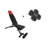 Sportbank met verstelbare gewichten - 20 kg halter set