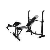 Fitness halterbank combinatie set - 60 kg schijven - 165 cm brede halterstang + 2 dumbbells