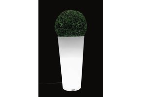 Bloempot met led verlichting 80 cm – wit