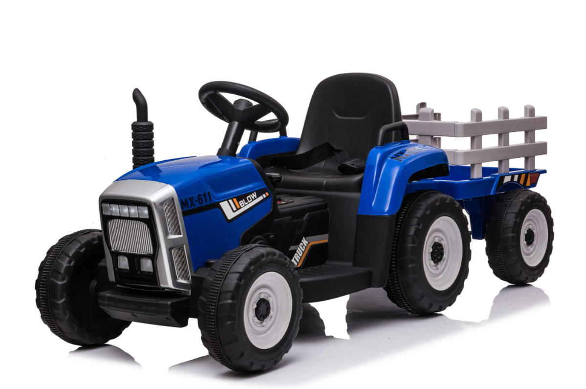 Elektrische tractor met aanhanger en afstandbediening - groen