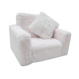 Kinder slaapbank en logeerbed in één - 100cm x 36cm x 25cm - wit pluche