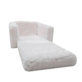 Kinder slaapbank en logeerbed in één - 100cm x 36cm x 25cm - wit pluche